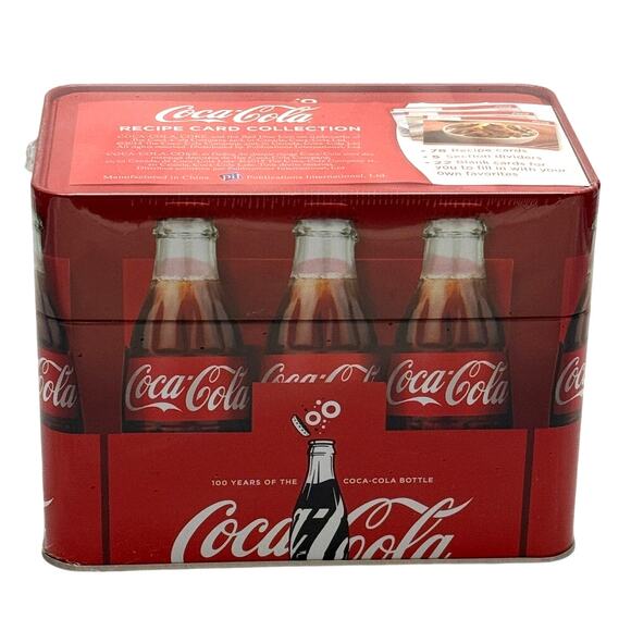 Coca-Cola Recipe Card Collection Tin New Sealed 2015 78 Cards, 22 Blanks & Tabs - Picture 3 of 6